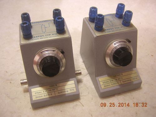 LABORATORY POTENTIOMETERS, 1 KOHM &amp;100KOHM, NORDQVIST&amp;BERG, LABPOT H10