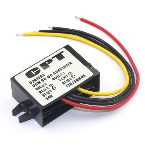 Waterproof 3A DC Buck Volt Converters 17-35V 24V to 12V Regulated Power Supplies