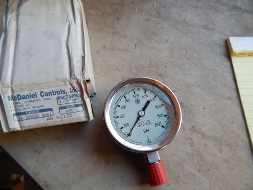 &#034;MCDANIEL&#034; Glycerin Filled Pressure Guage  2-1/2&#034; x 1/4&#034;NPT 0-2000PSI