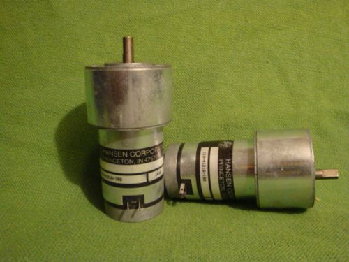 TWO - Hansen Spur gear motors Item # 116-41216-192.