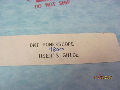 BASIC MEASURING POWER SCOPE 4800 USER&#039;S GUIDE