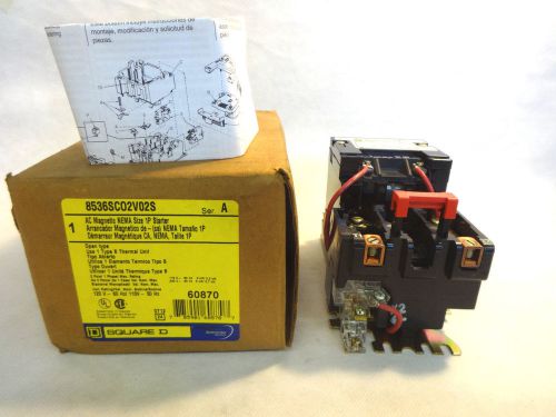 NEW IN BOX SQUARE D 8536SCO2V02S SIZE 1P 2 POLE 120V COIL MOTOR STARTER