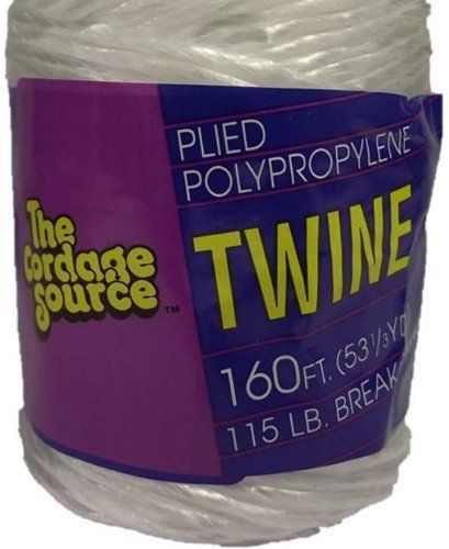 CORDAGE SOURCE 1004 Braided Poly Twine  160-Feet  White