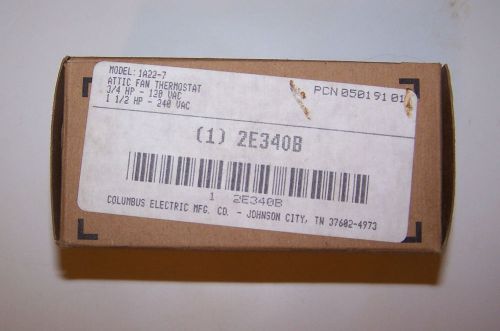 Columbus Electric 1A22-7, 80-130° F 120 - 240VAC Thermostat NIB