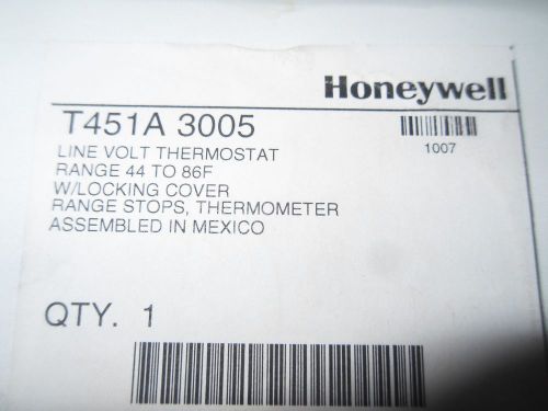 (RR14-2) 1 NIB HONEYWELL T451A-3005 LINE VOLT THERMOSTAT