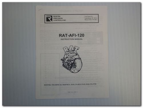 ROSTRA PRECISION CONTROLS RAT-AFI-120 RATAFI120 INSTRUCTION MANUAL