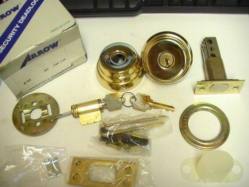 ARROW US E62 03 395 141 DEADBOLT HEAVY DUTY DOUBLE CYLINDER DEAD LOCK brass