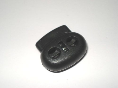 S024 black 2 pcs medium beans plastic 2 holes cordlock toggles stopper 1910e for sale