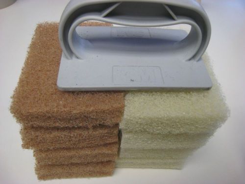 9  pcs - 3M   #961 Holder With 8 MEDIUM   Pads BEIGE &amp; CREAM