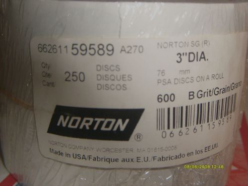 NORTON  3&#034;  P600B  A270 NORGRIP ADALOX SG  250 self stick