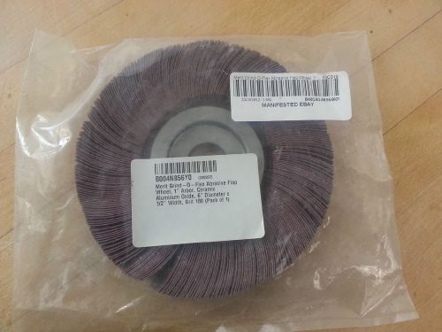 Merit grind-o-flex abrasive flap wheel, 1&#034; arbor, round - 6&#034; dia by 1/2&#034; width for sale