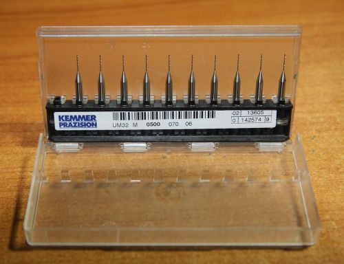 10 pcs brand new carbide micro drill bits 0.5mm cnc pcb dremel germany made for sale