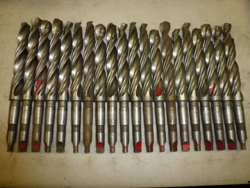 LOT of (20) HSS STEP DRILL BITS, .848&#034; x .8785&#034;, 2MT SHANKS **