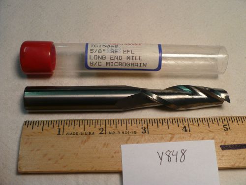 1 NEW TITAN 5/8&#034; DIAMETER CARBIDE END MILL. TC 15040. 2 FLUTE. LONG. USA Y848