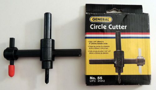 NEW NIP GENERAL TOOLS CIRCLE CUTTER #55 (1-3/4&#034; TO 7-7/8&#034; CIRCLE) 21012 HOLE