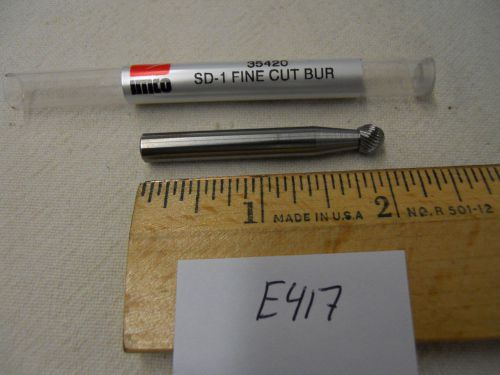 1 new imco 1/4&#034; (.250) shank carbide burr. sd-1 fine cut ball end usa {e417} for sale