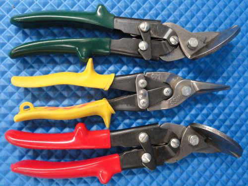 KLENKS LEFT &amp; RIGHT SHEARS SNIPS + WISS STRAIGHT AVIATION SHEET METAL USA