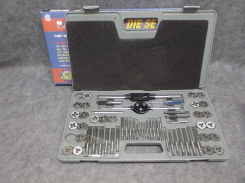 Pittsburgh 60 Piece SAE / Metric Tap &amp; Die Set NOS w/ Case &amp; Box 2 Dies Missing