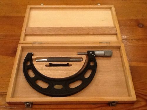 2 nsk japan (4-5in)(5-6in) outside micrometer caliper friction wood box for sale