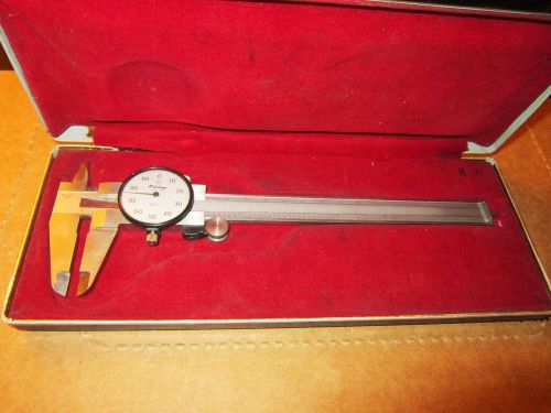 VINTAGE 6&#034; MITUTOYO dial CALIPERS .001&#034; MACHINIST TOOL BOX japan