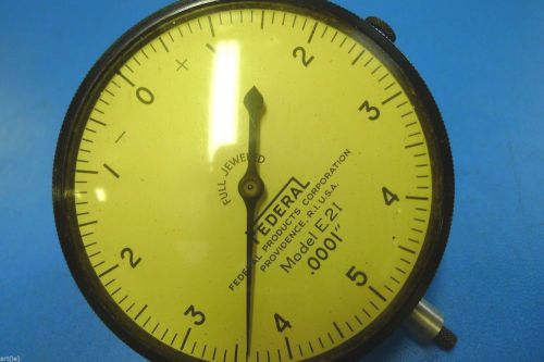 FEDERAL E2I LARGE 3-1/2&#034; DIAL DROP INDICATOR .0001&#034; machinist tools *D