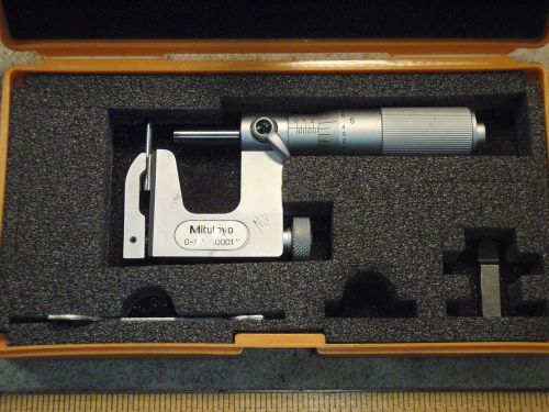 MITUTOYO 0-1 Inch ANVIL-PIN MICROMETER NO 117-107 w/ CASE