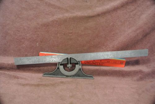 Starrett #12  Protractor with 18&#034; Starrett ruler