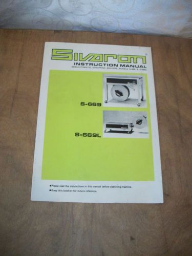 SIVARON S-669 &amp; S-669L INSTRUCTION MANUAL