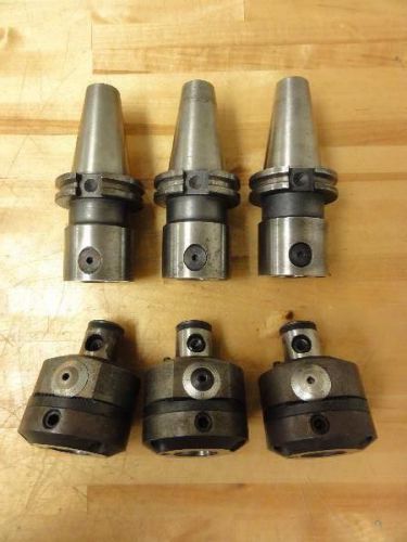 (3) CAT40 ABS50 Tool Holders (3) ABS50 Adjustable Boring Heads CNC Haas Komet