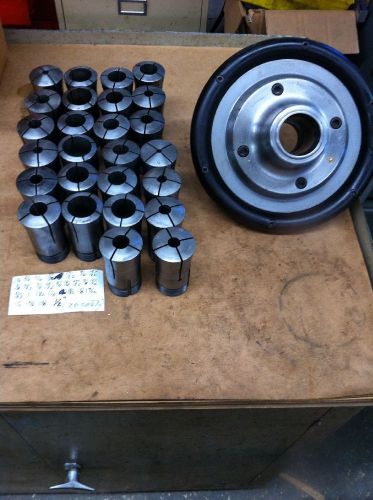 Harginge 2j collet chuck - d6 backing w/ 26 collets for sale