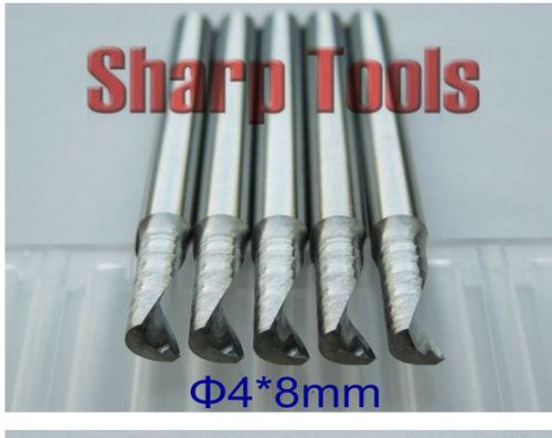 5pcs single Flute Carbide Spiral Cutter Aluminum CNC Router Bits 4mm 8mm