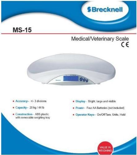 Brecknell digital baby infant scale ms-15 44 lb x 0.01 lb / 20 kg x 5 g, new for sale