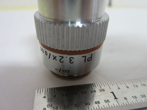 FOR PARTS LEITZ WETZLAR OBJECTIVE PL 3.2X [CHIPPED] MICROSCOPE OPTICS BIN#H1-12