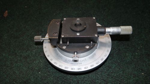 Karl Lambrecht Crystal Optics Laser Optical Mount Dial 0-180 w/ Starrett Mic