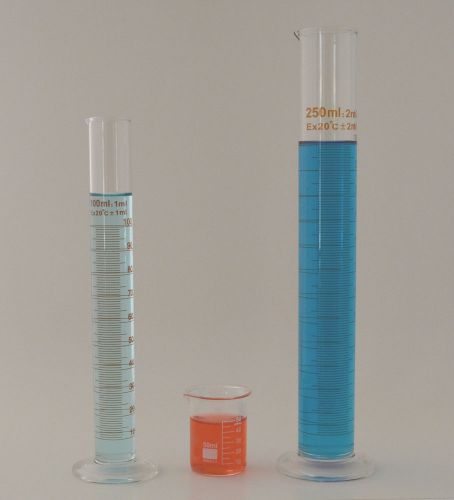 Cylinder set 250mL 100mL Beaker 50mL Borosilicate Glass Griffin Cylinders Lab