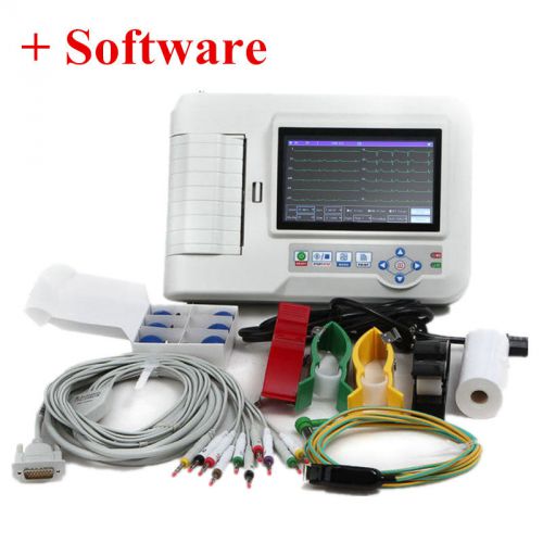 Touch screen ecg/ekg machine ecg600g,6 channels +free software+printer,ce for sale