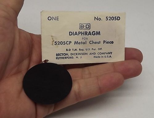 Vintage one contact diaphragm chest piece b-d medical tool doctor stethoscope for sale