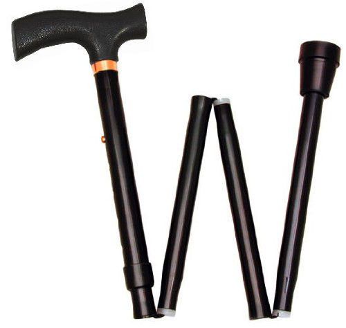 Drive Medical Heavy Duty Folding Cane Lightweight Adjustable -T Handle, Black