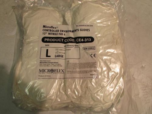 Lot of (10) Microflex CE4-313L Nitrile Glove PF SF Large 100PK