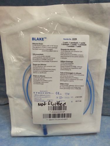 Ethicon Blake Silicone Drain 15Fr Hubless 3/16 in Trocar Ref:2229 New In Date