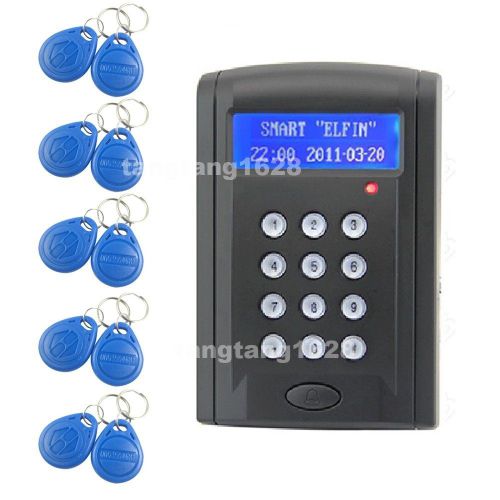 Rfid em reader access controller keypad time clock black free 10 keyfobs rs485 for sale