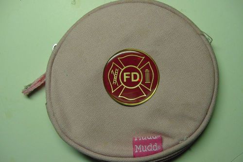 FD FIRE DEPARTMENT LOGO MUDD 12 CD PINK DENIM CASE HOLDER NEW
