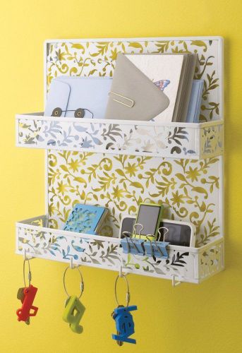 Bathroom office holder storage letter bills mail key organizer white spice rack for sale