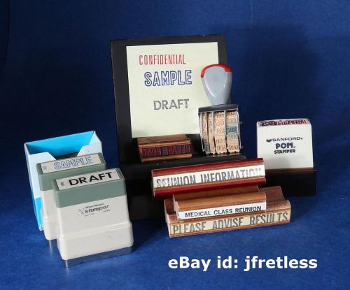 Lot xstamper rubber stamp sanford vintage wood modern draft sample free ship for sale