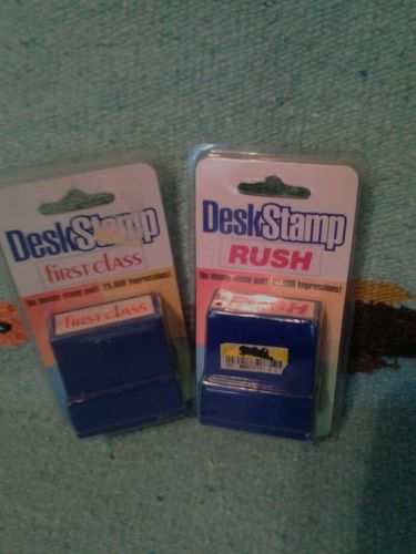 2 desk stamps postal desk stamps rush and first class new for sale