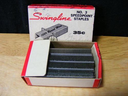 Swingline no. 3 speedpoint staples chisel pointed - approx. 800 ct in box for sale