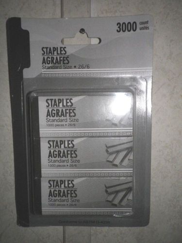 3000 STAPLES  STANDARD SIZE 26/6 NEW