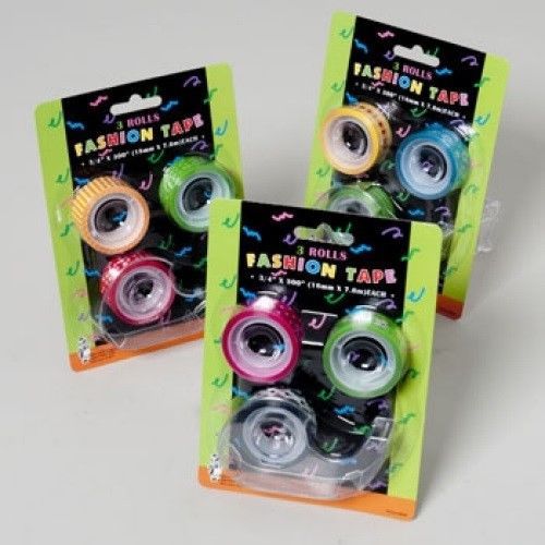 Tape 3pk w/dispenser 3/4x300 9asst fashion designs, case of 24 for sale