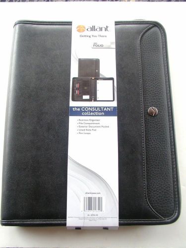 ALLANT BLACK PORTFOLIO BUSINESS ORGANIZER ZIP-FOLIO &#034;THE CONSULTANT COLLECTION&#034;