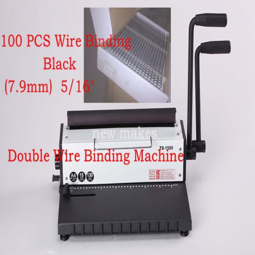 130 Sheets 34Holes Punching Binding Machine Binder Puncher &amp;100 PCS Wire Binding